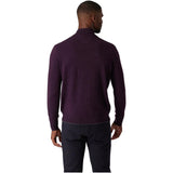 Raffi Mock Neck Quarter Zip Sweater in 100% Merino Wool   HWC19398-Z Wineberry
