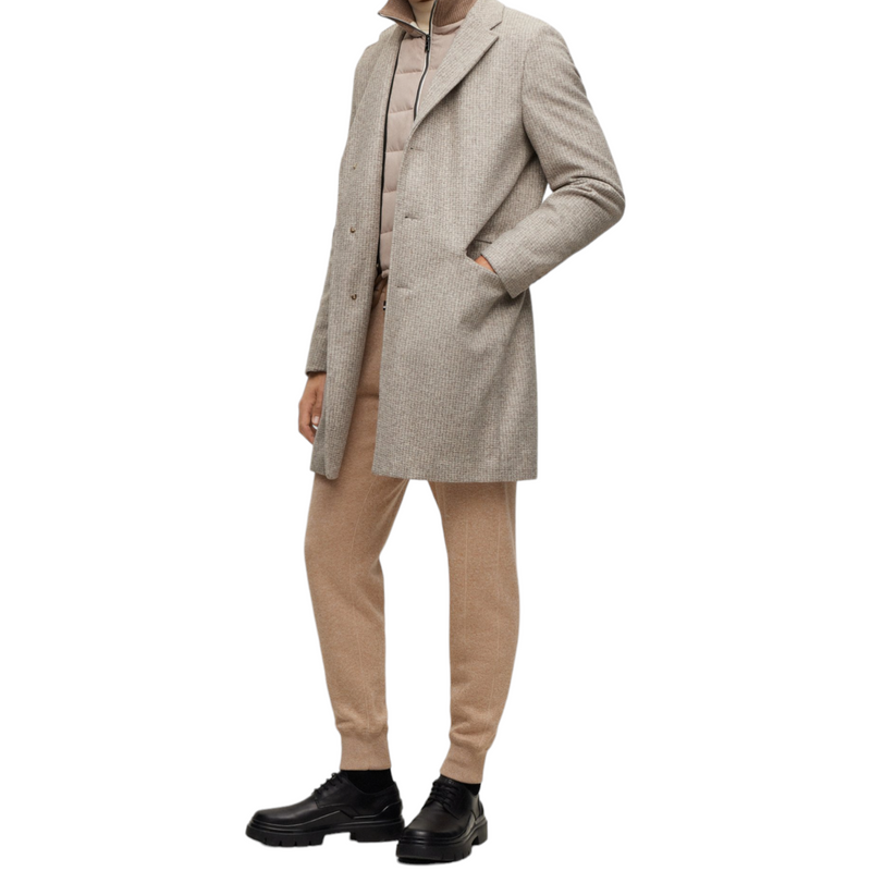 BOSS Slim-Fit Coat in Wool Blend with Zip-up Inner Lining  50502320-131