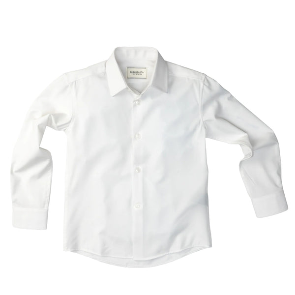 Cloud-Cloth Stretch Boys White Dress Shirt SH9801