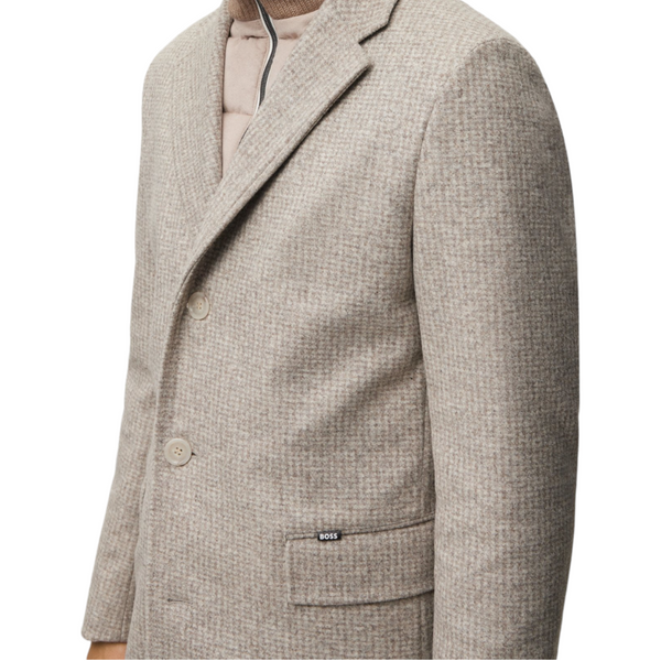 BOSS Slim-Fit Coat in Wool Blend with Zip-up Inner Lining  50502320-131