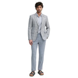 BOSS Casual Trousers In Linen In Pastel L.Blue  50540480