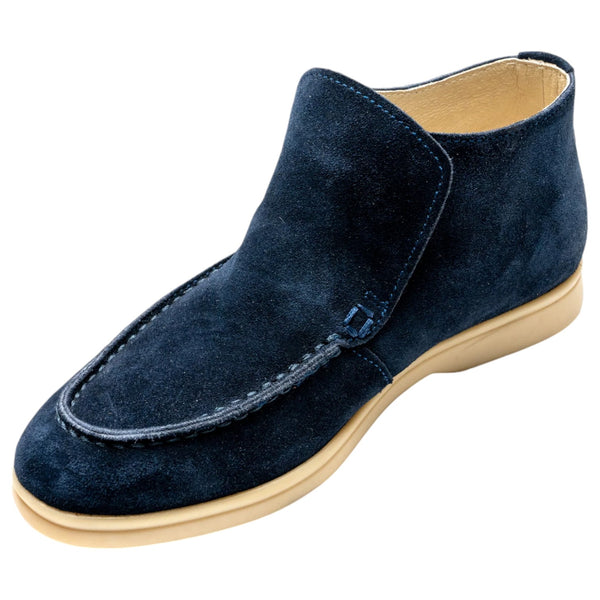 AXNY Boys High Top Suede Shoes In Navy  SS4100 Navy