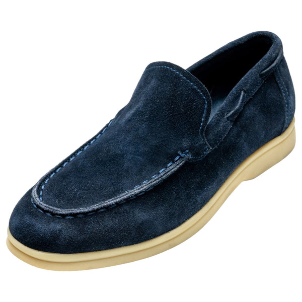 AXNY Boys Suede Shoes In Navy  SS4101 Navy