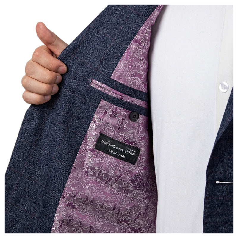 Sartoria Tosi Blue Check Suit Modern Fit  ST-503