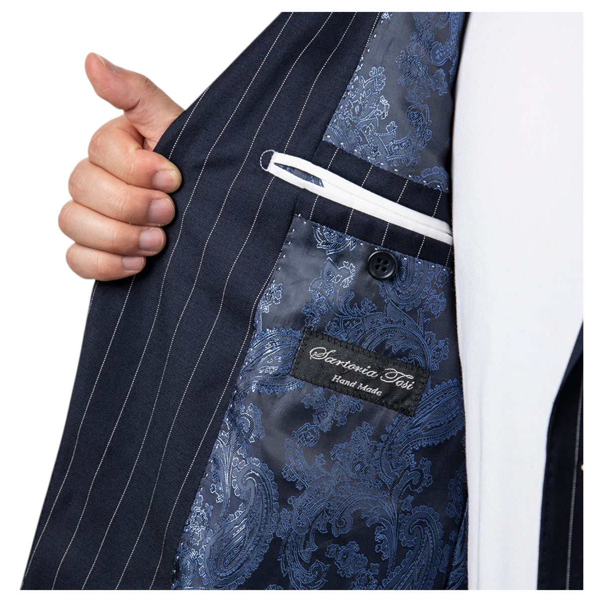 Sartoria Tosi Navy Pinstripe Suit  ST-LX-506