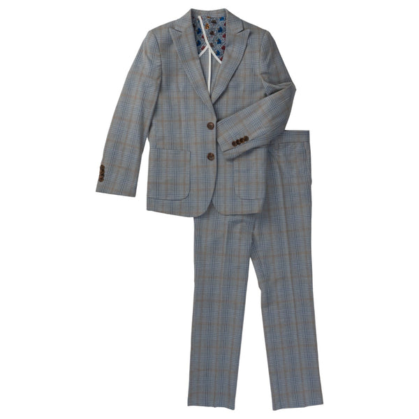 Isaac Mizrahi Boys 2pc Plaid Suit In Gray st2666