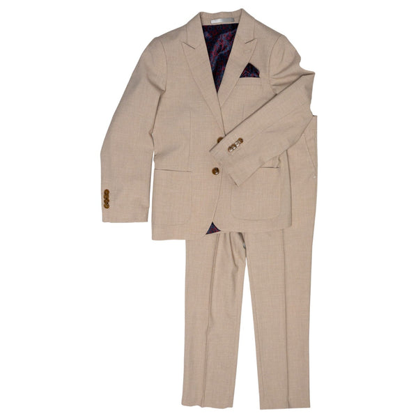Isaac Mizrahi Boys 2pc Textured Suit In Taupe st2671