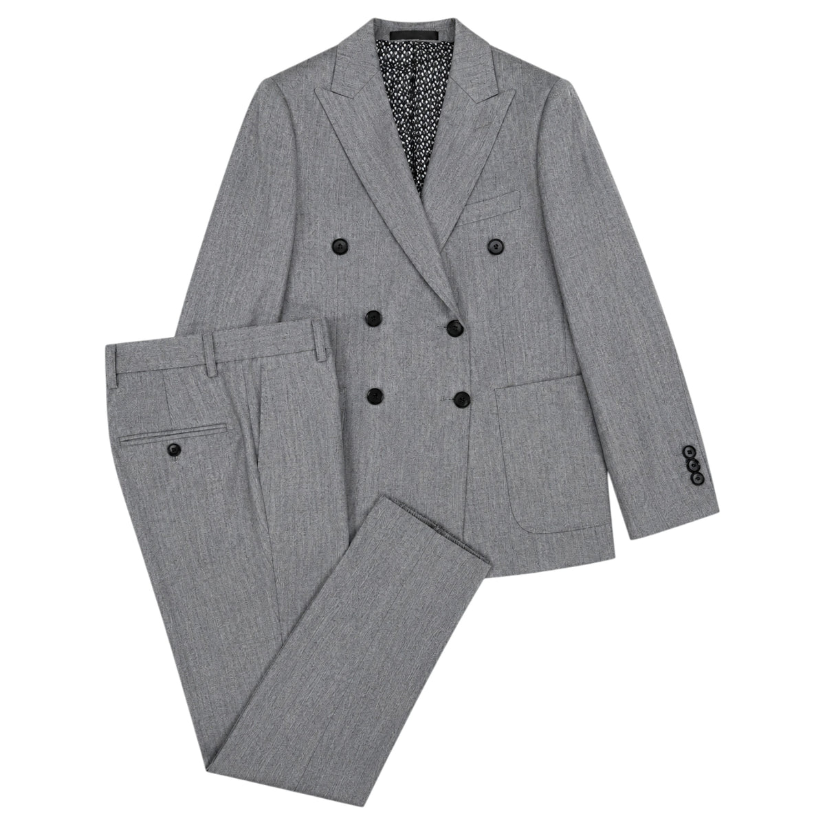 Cloud Cloth Boys' Double-Breasted Suit  Gray  ST-2798