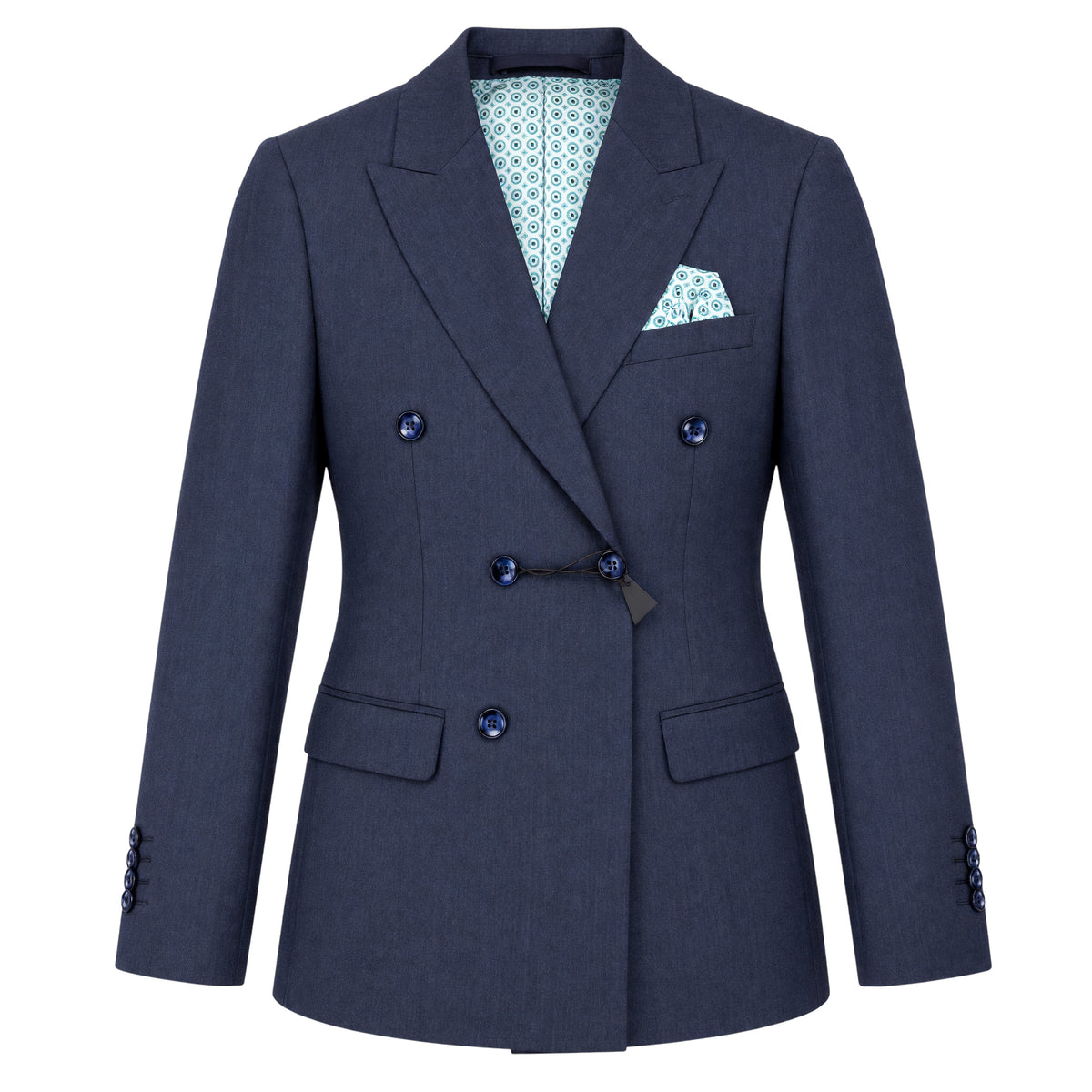 Cloud Cloth Boys' Navy Herringbone Double-Breasted Suit  ST-2798