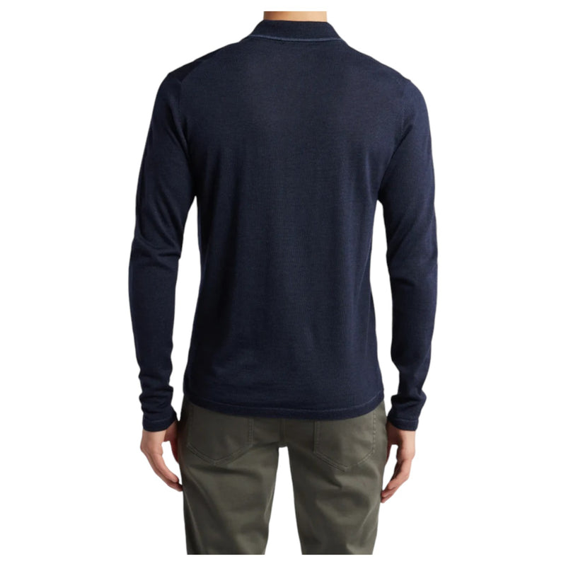 Robert Barakett Long-Sleeve Polo In Navy  RB41550 Navy