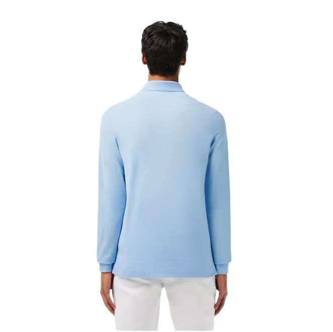 Lacoste Men's Long-Sleeve Paris Classic Fit Polo Shirt Stretch in Light Blue
