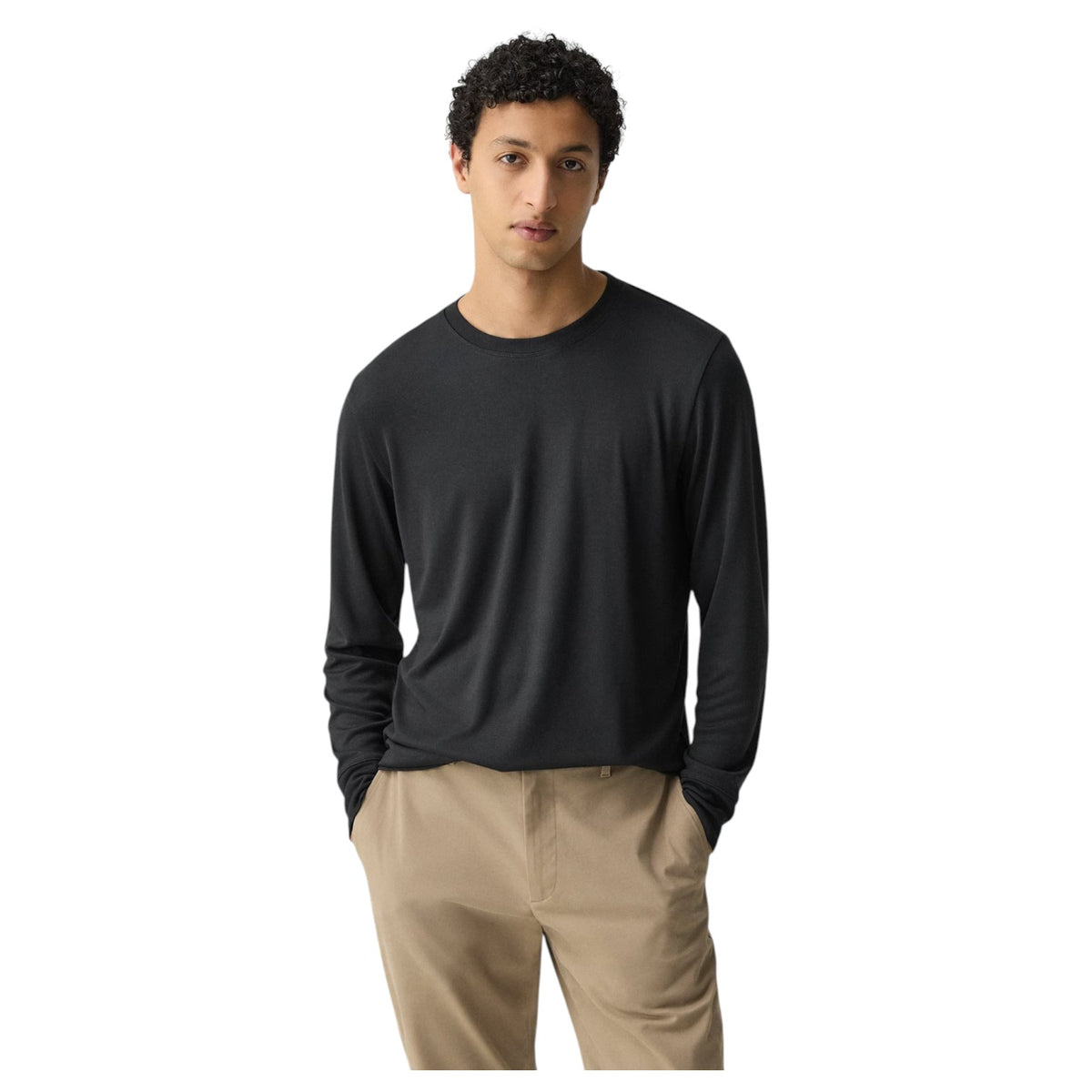 Theory Essential Long-Sleeve Tee in Anemone Modal Jersey