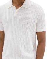Theory Cable Knit Polo In Cotton O0484701 White