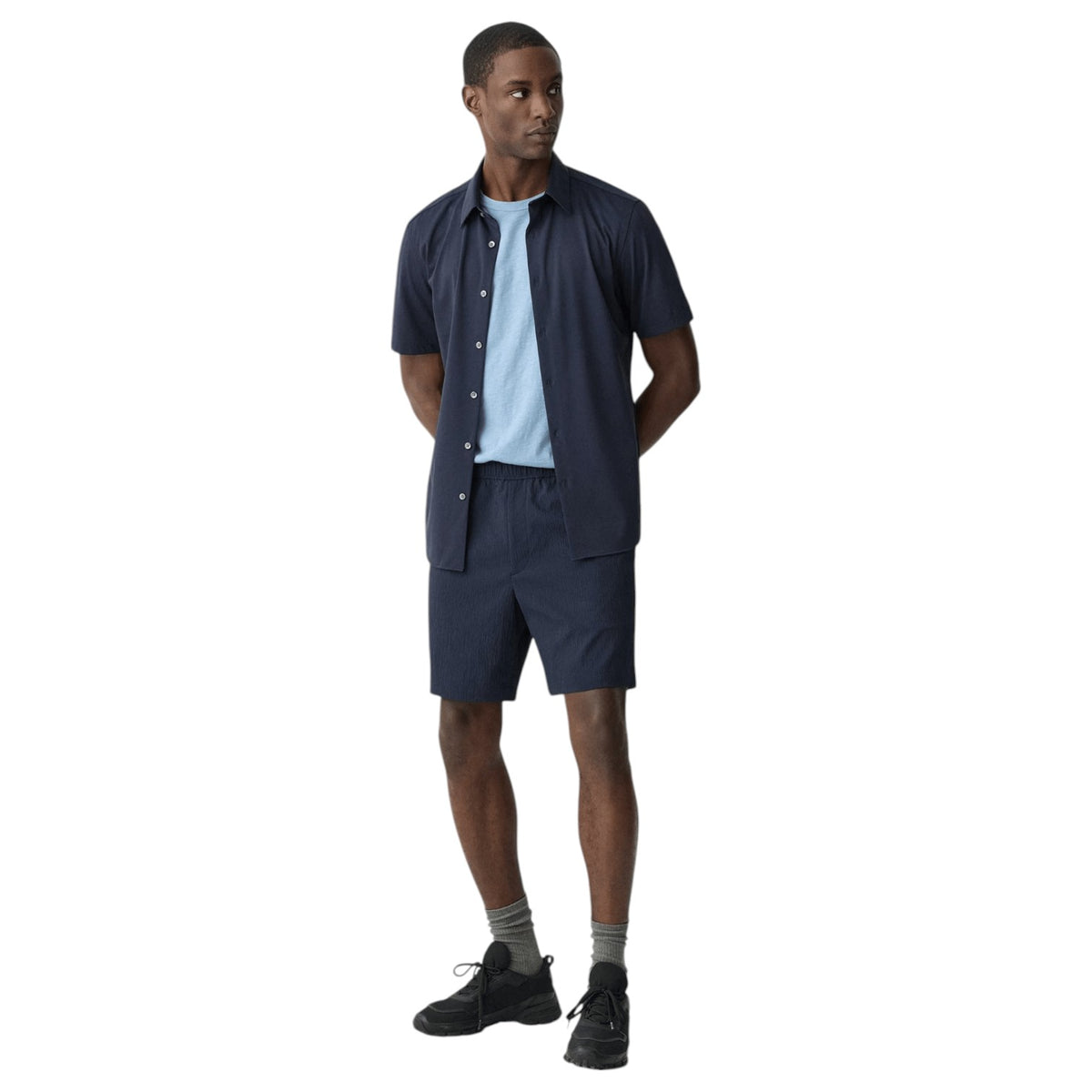 Theory Curtis Drawstring Short in Kelso Nylon  P0377221