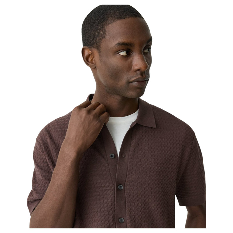 Theory Cairn Short-Sleeve Sweater in Cotton In Brown  P0384702 28Z
