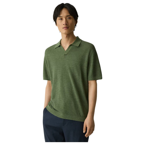 Theory Brenan Polo Shirt in Pacific Linen In Orchard  P0583702 2CS Orchard