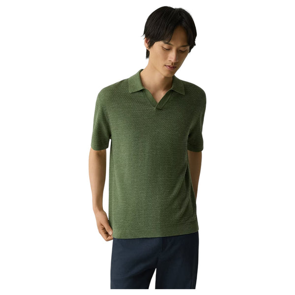 Theory Brenan Polo Shirt in Pacific Linen In Orchard  P0583702 2CS Orchard