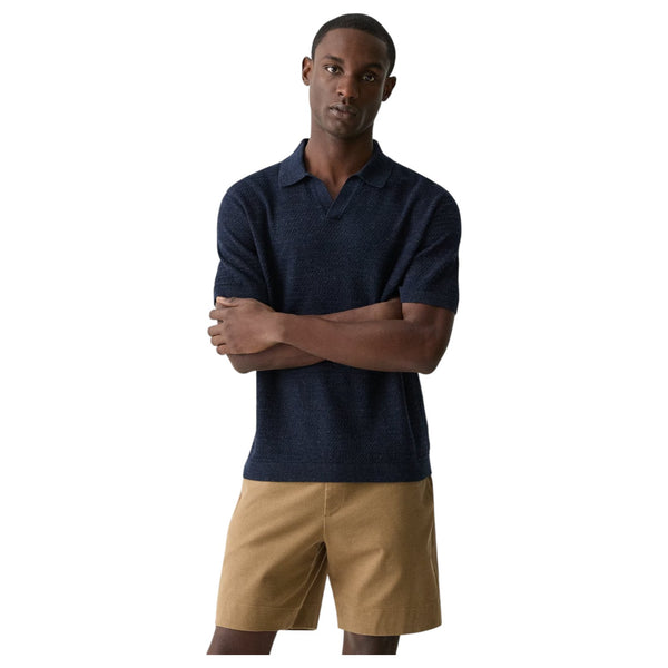 Theory Brenan Polo Shirt in Pacific Linen In Navy  P0583702 XHX