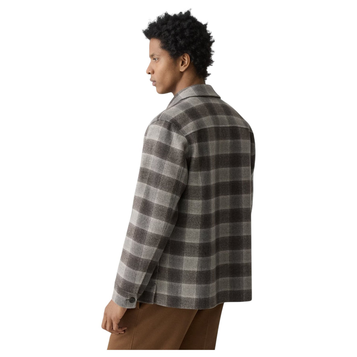 Theory Overshirt in Checked Double-Face Wool-Cashmere