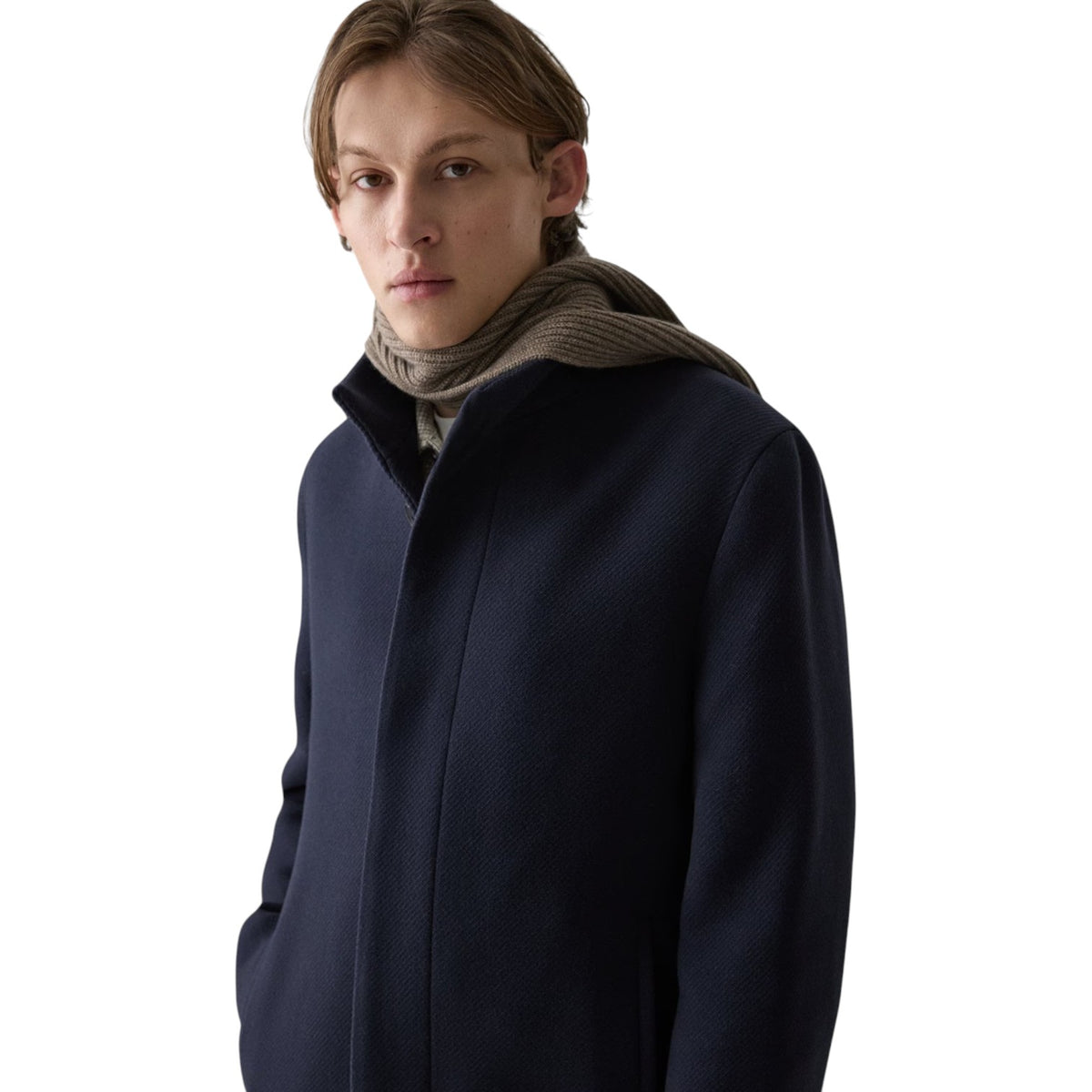 Theory Belvin Coat in Textured Wool-Blend Melton
