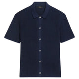 Theory Mesh Button-Up Shirt in Cotton Q0484702 Baltic