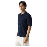 Theory Mesh Button-Up Shirt in Cotton Q0484702 Baltic