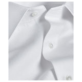 David Donahue Horizontal Rib French Cuff Formal Shirt In White  TT3810110 White