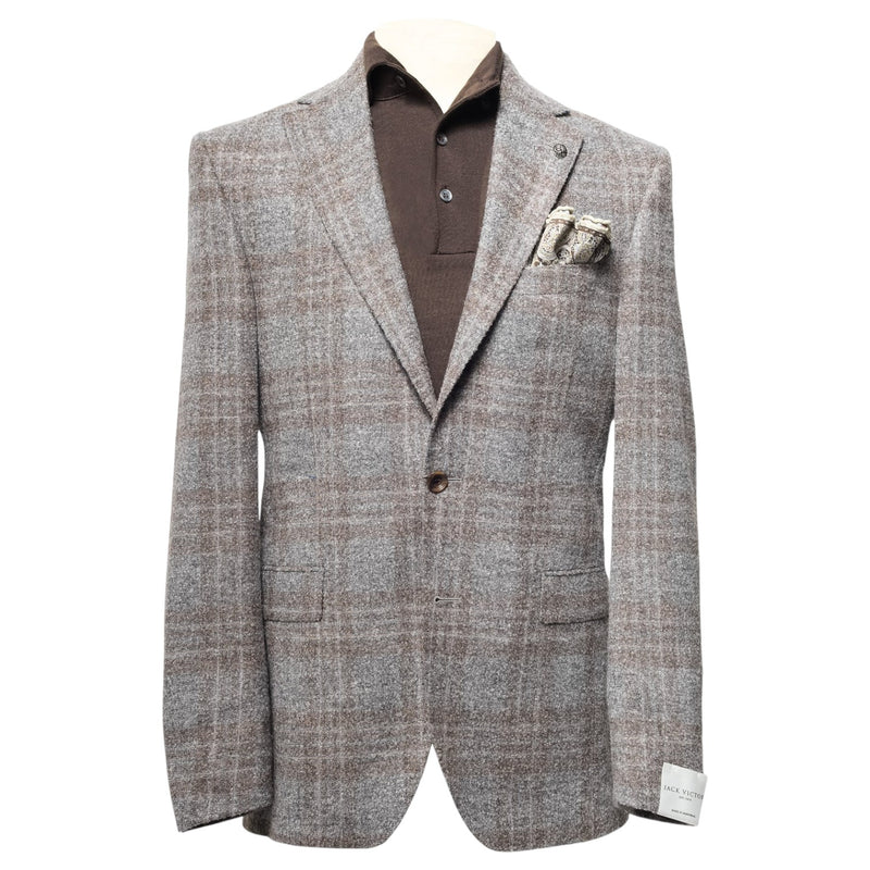 Jack Victor Gray Check McAllen Loro Piana Alpaca Sport Jacket JVC14039