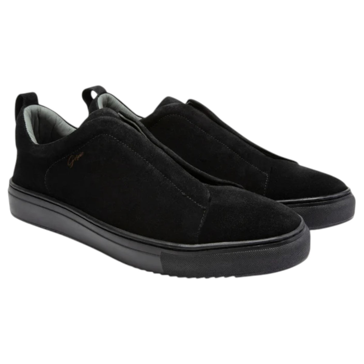 Gernie 33's Laceless Low Top Black Suede 12704-BS