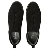 Gernie 33's Laceless Low Top Black Suede 12704-BS