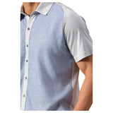 Garnet SetaTouch Linen-Tencel Colorblock Polo Shirt