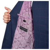 Giovanni Bresciani Navy Check 3PC Suit  GB-3P-501