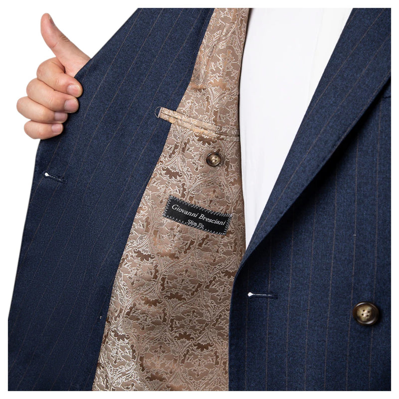 Giovanni Bresciani Navy Double Breasted Pinstripes GB-DB-502