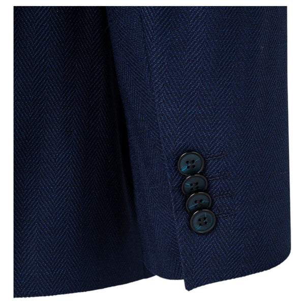 Giovanni Bresciani Navy Blue Herringbone  GB-503
