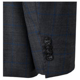 Giovanni Bresciani Grey&Blue Windowpane Slim Fit Suit GB-LX-505
