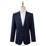 Bresciani Navy Fashion Check Suit Modern Fit B-754