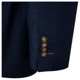 Bresciani Navy Fashion Check Suit Modern Fit B-754