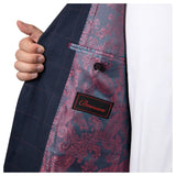 Bresciani Navy Fashion Check Suit Modern Fit B-755