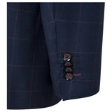 Bresciani Navy Fashion Check Suit Modern Fit B-755