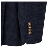 Bresciani Navy Fashion Check Suit Modern Fit B-756