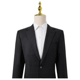 Bresciani Grey Windowpane Suit Modern Fit  B-758