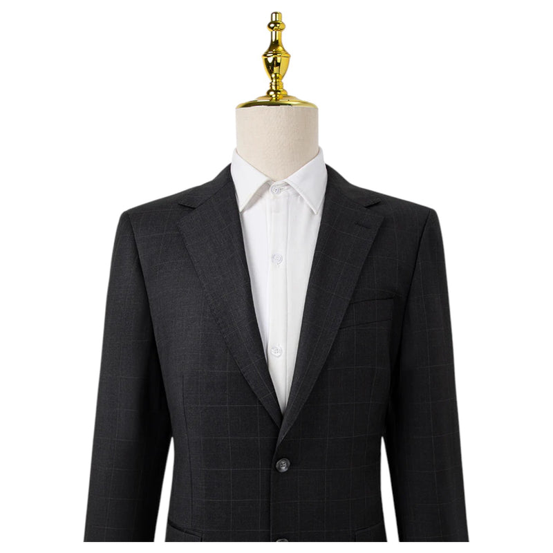 Bresciani Grey Windowpane Suit Modern Fit  B-758