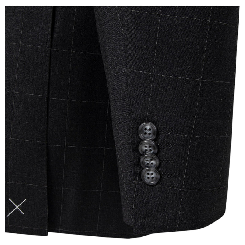 Bresciani Grey Windowpane Suit Modern Fit  B-758