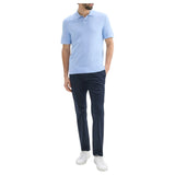 Theory Goris Grid Light Performance Polo In Blue  P0186707 Blue