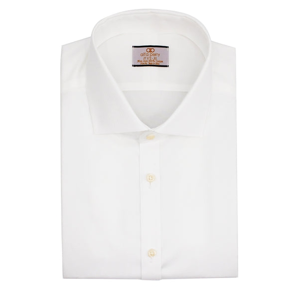 J-07RCR Men's 100% Cotton Non-Iron Reg-Fit White Dress Shirt