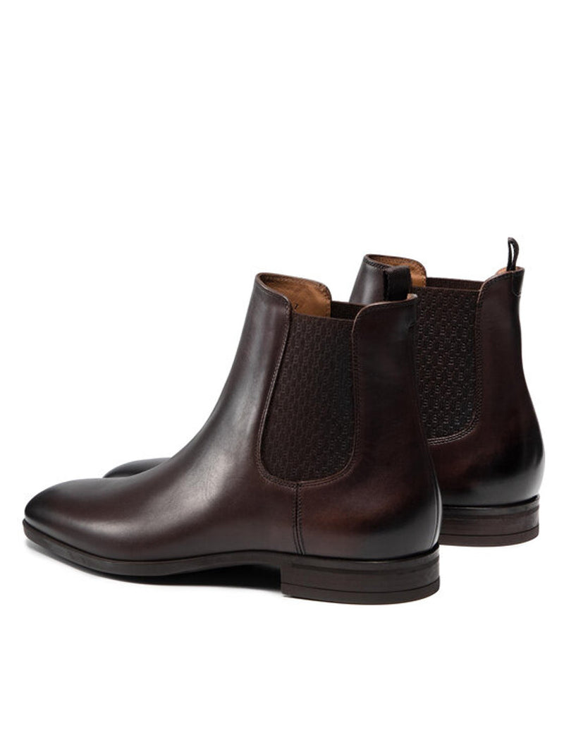 BOSS Men's Kensington Leather Chelsea Boots in Dark Brown  50454497-209