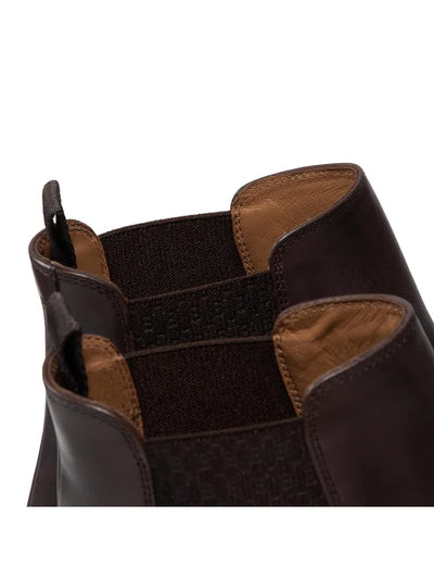 モズ BOSS Men's Kensington Leather Chelsea Boots in Dark Brown