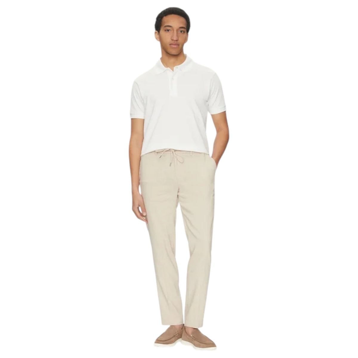 BOSS Casual Trousers In Linen In Light Baige  50540480