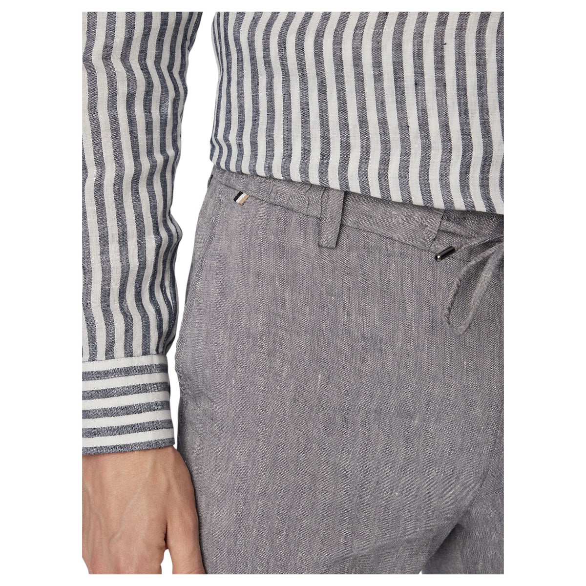 BOSS Modern-Fit Trousers In a Linen Blend  50557859