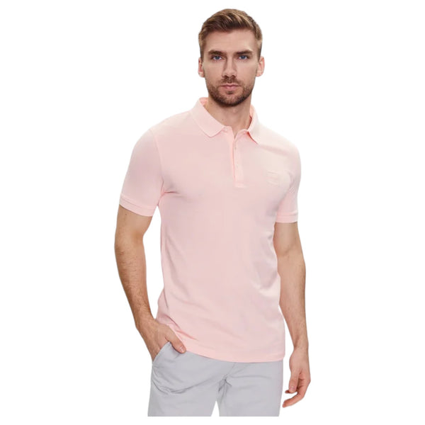 BOSS Men's Slim-Fit Short Sleeve Polo Shirts In Pink  50507699 682